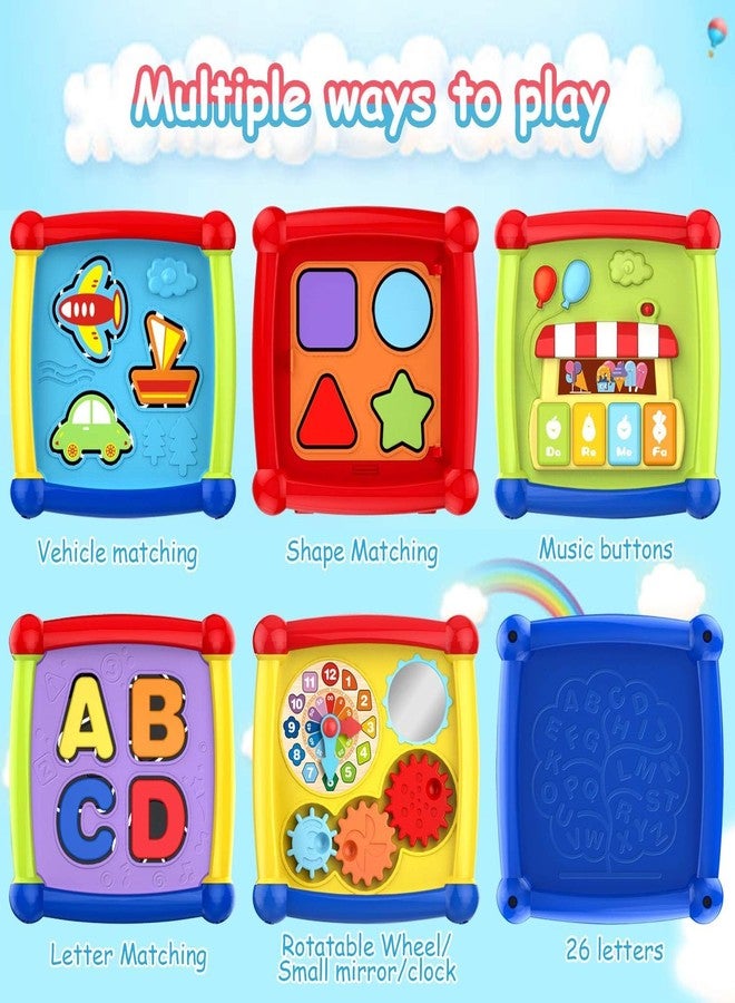 Toy Vibes مكعب الأنشطة الفاخر - لعبة تعليمية موسيقية 6 في 1 - Image 3